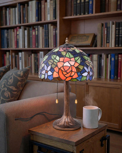 Rosette Glow Tiffany Table Lamp