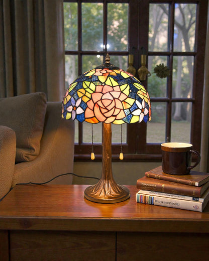Rosette Glow Tiffany Table Lamp