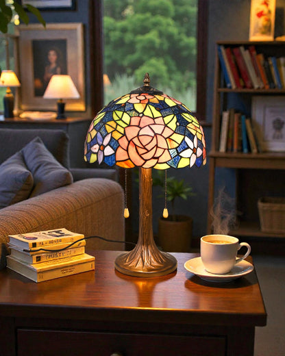 Rosette Glow Tiffany Table Lamp