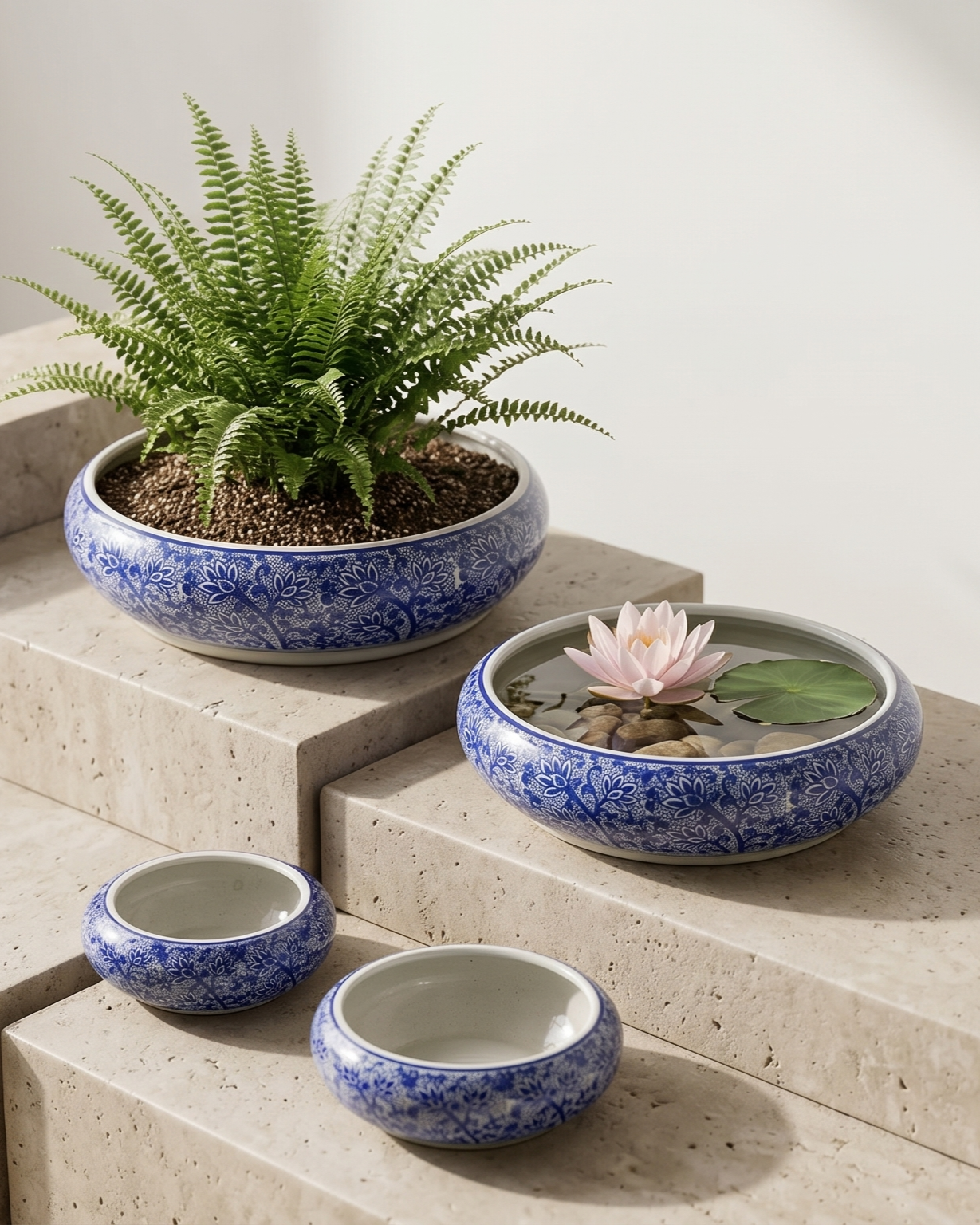Delicate Lotus Vine Planter -Set Of 4