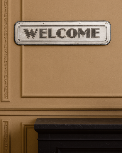'WELCOME' Tin Bar Sign